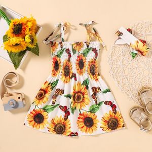 Vestidos de niña, niñas pequeñas, flores de Navidad, ropa de bebé para niños pequeños, vestido de verano para niños, vestido de princesa Floral fruncido, correa para niñas