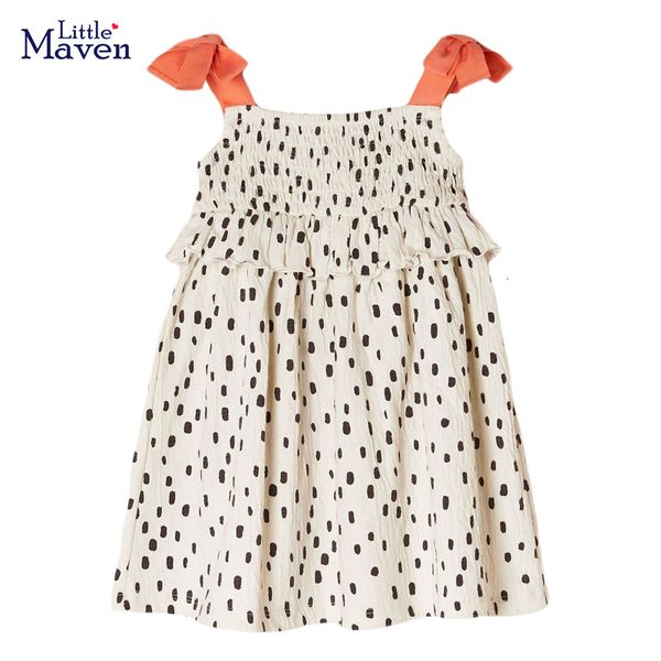 Fille s Robes Little maven 2023 Mode Robe D'été Coton Belle Casual Dot Vêtements Enfants Vestidos Jolie pour Enfants 2 7 ans 230506