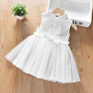 Vestidos de niña Little maven Baby Girls Vestido sin mangas Verano Blanco Ropa casual Algodón Niños elegantes Vestidos encantadores para niños 2-8 años 0131