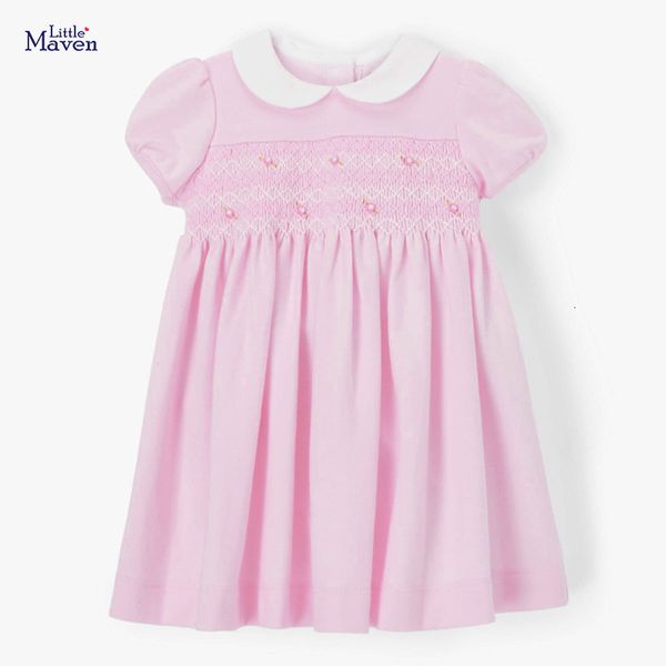 Robes de fille Petite robe maven pour l'année Vestidos d'été pour filles Vêtements pour enfants Coton Couleur unie Robe jolie et élégante 230725