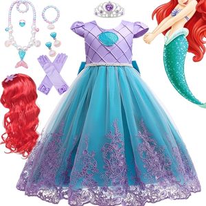 Vestidos de niña Little Mermaid Dress Cosplay Princess Halloween Disfraz de niños para niña Carnival Carnival Birthday Party Vestidos 230812