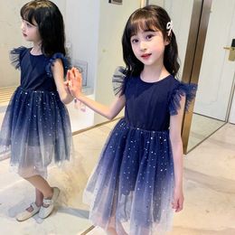 Robes de fille Ljmofa Summer Girl Robe Princesse Sans manches Tulle Tutu Robe pour 4-8Y Enfants Fête d'anniversaire Shaggy Robe Enfant Vêtements D229