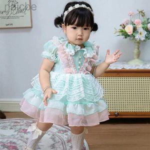 Meisje Jurken Lolita Baby Spaanse Prinses Jurk voor Zomer Kinderen Bloem Mouwloze Kleding Boutique ldd240313
