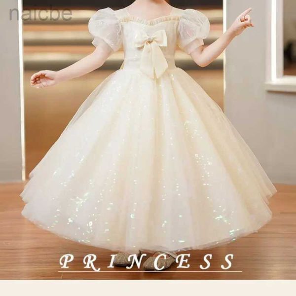 Robes de fille de luxe robes longues élégantes bébé dentelle robe de princesse même robe bébé vêtements de noël ldd240313