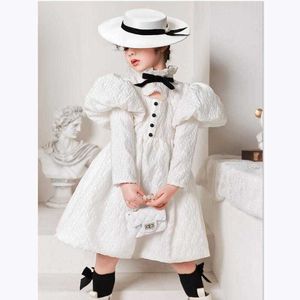 Robes de fille Luxe jeunes enfants filles Vintage robe blanche robe de bal enfants princesse vêtements plaine enfant scène spectacle vient robes de baptême