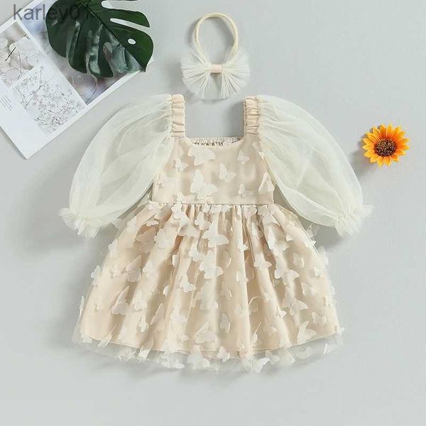 Vestidos de niña ma baby 1-5y niño infantil niño bebé niñas vestido puff manga mariposa tul tutú vestidos para niñas fiesta de cumpleaños D06 yq240327