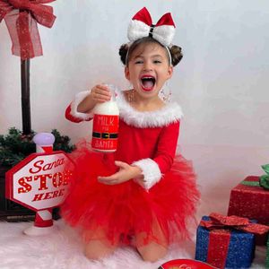 Vestidos de niña Ma Baby 1-7Y Vestido rojo de Navidad para niña Vestidos de fiesta de manga larga para niña Disfraces de Navidad de Año Nuevo R231031