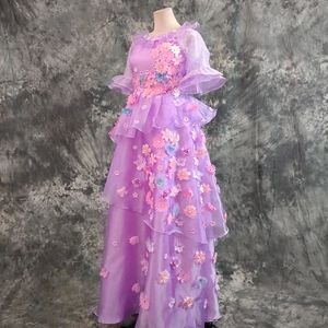 Robes de fille Magic House Carnaval Halloween Encanto Isabela Madrigal Flower Dress Top Qualité Cosplay Costume Mirabel Sister Custom Made 230821