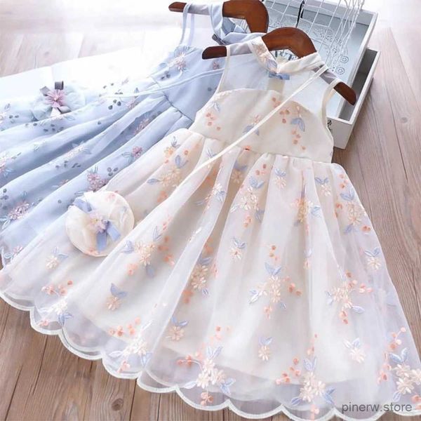 Robes de fille Menoea nouvelles robes d'été pour filles robe brodée Cheongsam robes en dentelle rétro pour enfants robe d'été pour bébé vêtements pour enfants