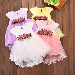 Girl's jurken multi-stijl super schattig babymeisje zomer bloemenjurk prinses feest pure bloemenjurk 0-3y kledingl240508