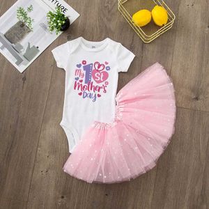 Meisjesjurken mijn eerste moederdag baby kostuum voor jonge meisjes moeders dag tutu jurk set baby shower cadeau voor meisjes mijn eerste moeders dag tutu dressl2405