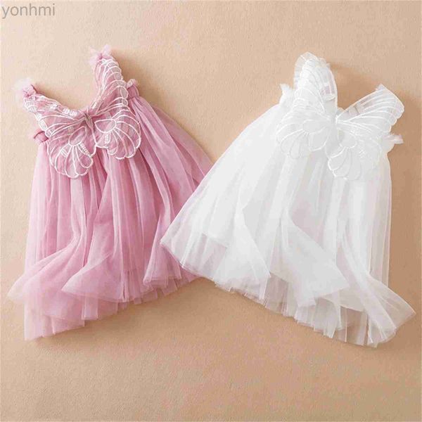 Robes de fille Nouvelles bébés filles Butterfly Wings Fairy princess Robe Beautiful Kids Summer sans manches en tulle