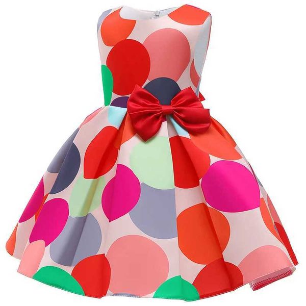 Robes de fille Nouvelles bébés filles robe à points colorée causale princesse élégante pour tout-petits enfants robe de bal de bal robe de fête en bas âge