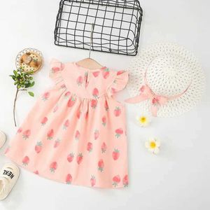 Robes de fille Nouveaux vêtements pour enfants 2024 Fille d'été mignonne petite version coréenne de fraise Version coréenne