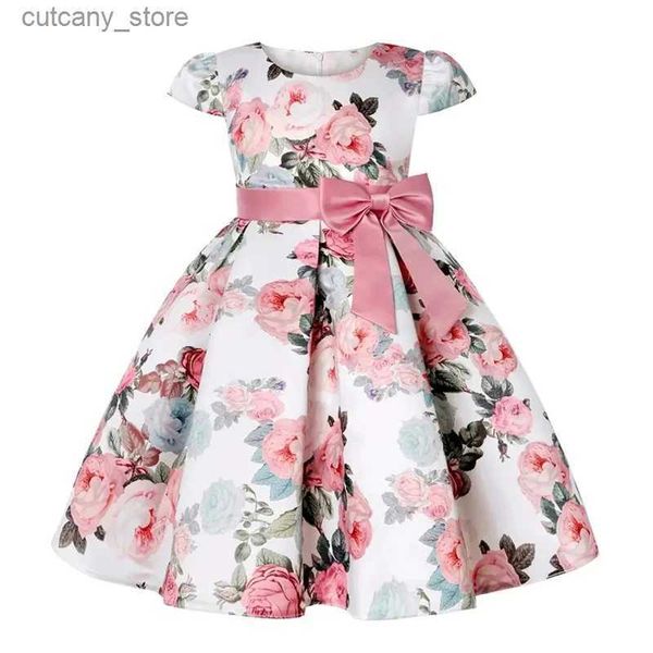 Robes de fille Nouvelles fleurs de mode Hobe filles 1ère année fête d'anniversaire bébé robe baptême pour filles princesse Noël costume ventre vestidos l240402