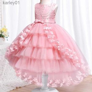 Robes de fille Nouvelle robe de princesse en dentelle de haute qualité pour bébé fille élégante robe de fête d'anniversaire vêtements de noël pour bébés filles 3-12 ans yq240327