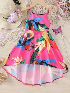 Girl's jurken Nieuwe zomerjurken voor meisjes Seaside Beach Casual Holiday Slip Dressestuxedo Skirts Childrens -rokken meer dan 2 jaar oud Y240529