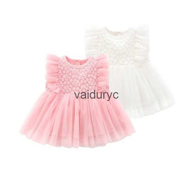 Robes de fille nouveau-né bébé robes de fille robes princesse pour filles anniversaire de mariage en dentelle en coton 1 an vêtements de fille d'été robes blanches h240508