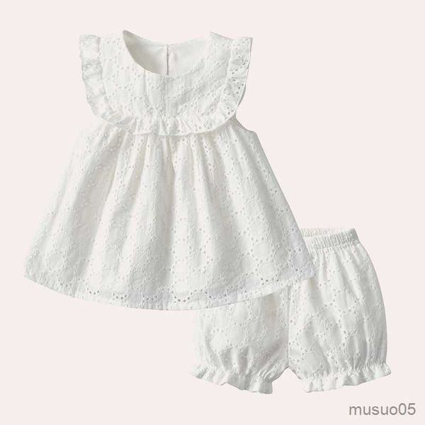 Robes de fille nouveau-né été fille vêtements ensemble enfants vêtements princesse robe de baptême + short bébé fille vêtements blanc