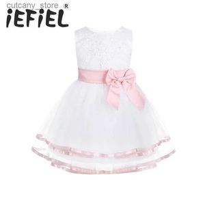 Robes de fille Nouveau-né enfant en bas âge fille robe de baptême bébé filles princesse Tulle robes formelles 1 an cadeau d'anniversaire enfants vêtements de fête robes L240311