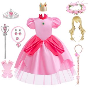 Meisjes Jurken Perzik Prinses Jurk voor Meisjes Carnaval Cosplay Halloween Rollenspel Spel Kinderen Verjaardagsfeestje Outfits Kinderkostuum Kleding 230714