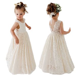 Robes de fille grande taille princesse filles coton dentelle fête longue robe bébé enfants fleur fille mariage anniversaire enfants vêtements 2 4 6 8 10 12 14 T230106