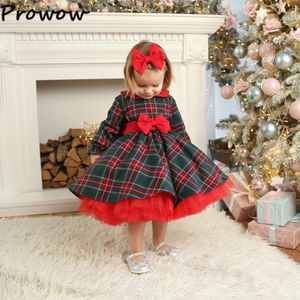 Meisjesjurken Prowow Green Christmas Dress For Girls Dollar Tutu Dress Party Festvial Princess Dress Jaar kinderen Kostuum 230320