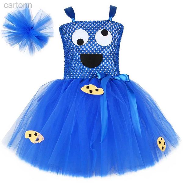 Robes de fille Biscuits bleus rouges costumes de monstre costumes de bébé costumes graphiques de dessins animés de jeu de rôle costumes de fête d'Halloween fantaisie pour enfants 24323