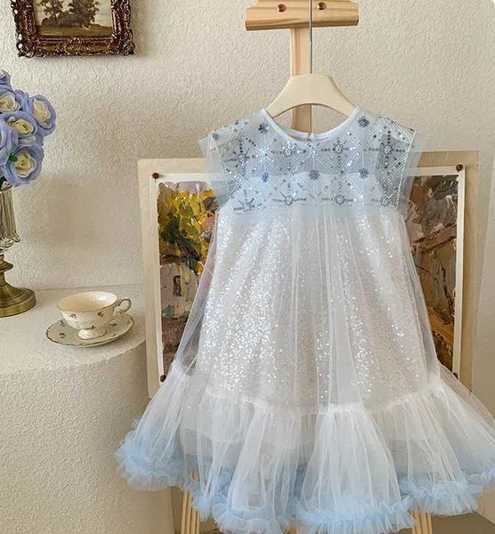 Robes de fille vente au détail Nouveau bébé d'été Boutique à paillettes en maille tutu Robe princesse Kids Sweet Fashion Robe 3-7TL2404