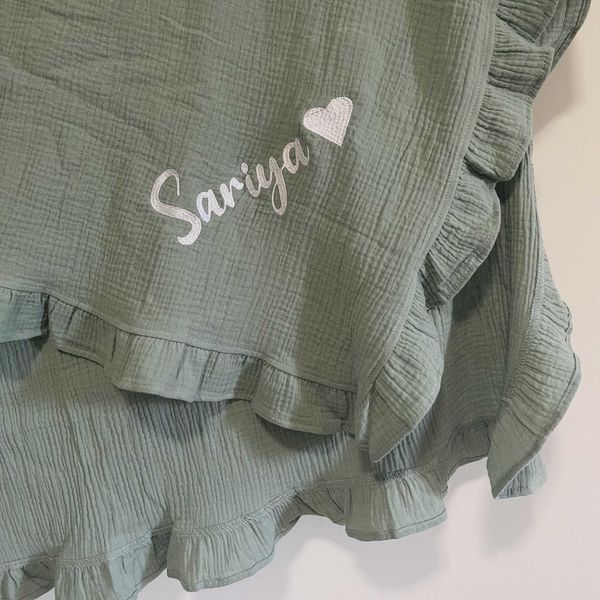 Robes de fille couverture à volants personnaliser nom de bébé couverture de bébé personnalisé bébé couette couverture pour bébé emmaillotage serviette de bain