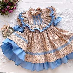 Girl's Dresses Ruffles Little Girls Royal Court Dress Cute Print Vintage Toddler Baby Summer 1 2 3 4 Yrs Birthday Kids Princess Vestido 230627