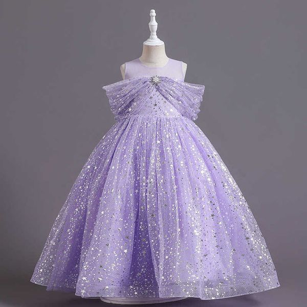 Robes de fille Robe d'anniversaire à paillettes Robes de princesse élégantes pour adolescents Fille Occasion formelle Robe de soirée Enfants Puffy Tulle Vêtements