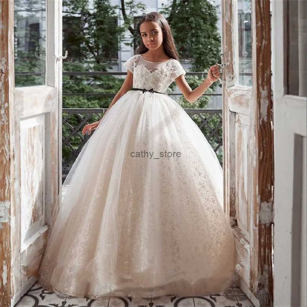 Robes de fille Simple Flower Girls Robes pour le mariage First Communon Robes Part Prom Princess Robe Pageant Formeal Wear EventsL231222