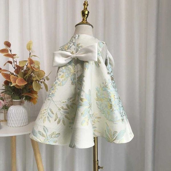 Robes de fille Espagnol Vintage Lolita Princesse Robe De Bal Bow Sans Manches Conception Infantile Anniversaire Robes De Baptême Pour Fille Pâques Eid A1401