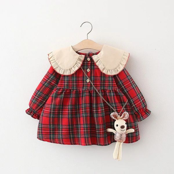 Vestidos de niña Primavera y otoño Vestido para niña recién nacida Ropa lisa de manga larga para niña Vestido de princesa para el primer cumpleaños del bebé 2312306