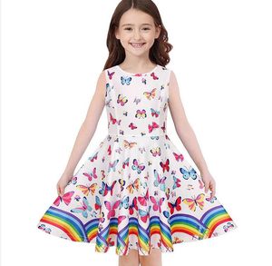 Robes de fille printemps automne enfants bébé filles princesse vêtements enfants à manches longues robe enfants été classique jupes fille robe A026