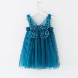 Jurken voor meisjes Zomer 3D Engelenvleugels Fee Prinses Tule Jurk Verjaardag Jurk met bandjes voor babymeisjes Kleding Mesh Tutu Jurken Kinderfeestkostuum 230925