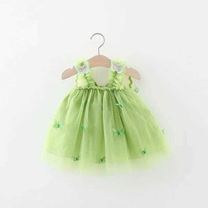 Jurken voor meisjes Zomer Baby Meisjes Prinses Feest Verjaardag Jurk Zoete Kinderkleding Vlindervleugels Fee Band Geborduurd Mesh 0-3 Y KidL2402