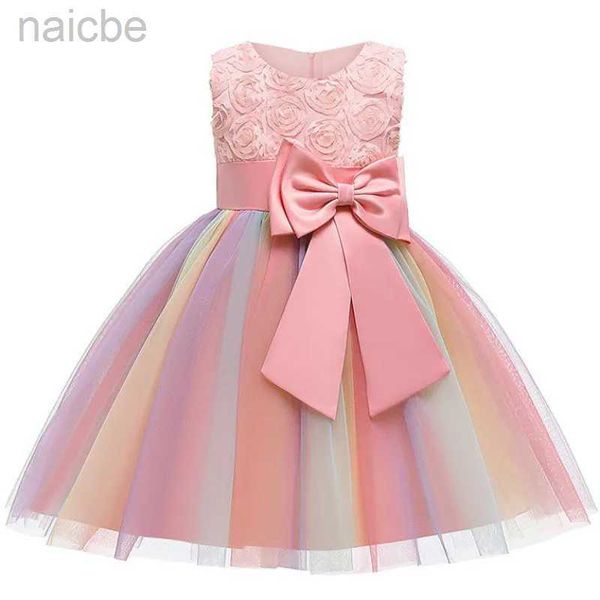 Robes de fille été bébé dentelle robe à fleurs pour vêtements enfants princesse robes de fête vêtements de noël ldd240313