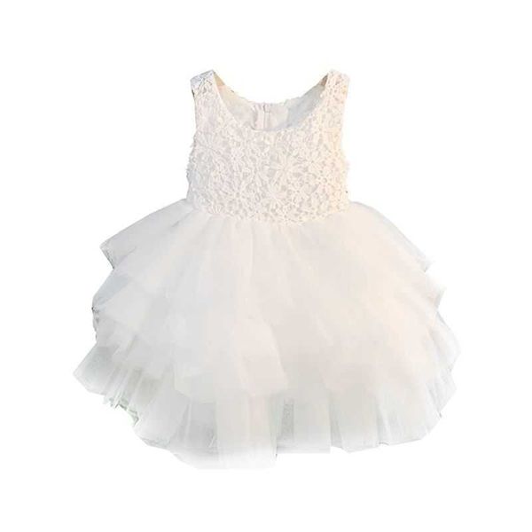 Robes de fille Summer Baby Gilet sans manches Enfants Blanc Mariage Tulle Jupe Petite Princesse Enfants Danse