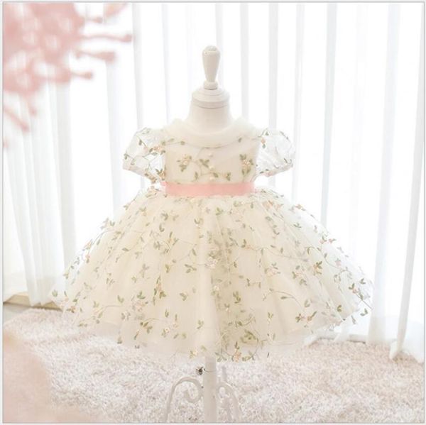 Robes pour filles vêtements d'été né robe florale bébé fille à manches courtes 1er anniversaire pour bébé robe fête princesse baptême