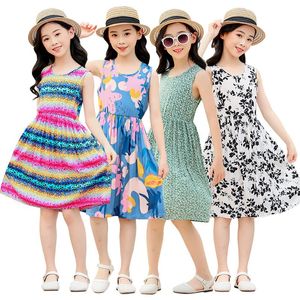 Meisjesjurken zomer kinderen Boheemse stijl strand voor meisjes bloemenprint peuter meisje 2-11t kinderen lange jurkensgirl's