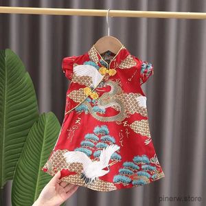 Robes de fille été enfants fille jupe vêtements costume robe bébé dessin animé motif imprimé complet cheongsam enfants sport enfant en bas âge tracksutis 0-6 ans