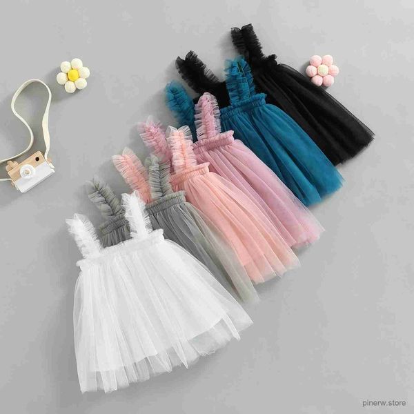 Robes de fille Robe d'été mignonne sans manches sangle Tulle bébé fille robe premier anniversaire fille fête princesse robes bébé fille vêtements