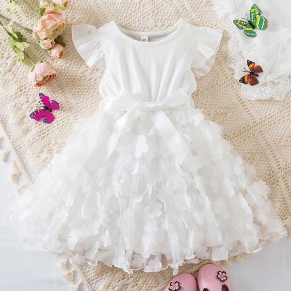 Robes de fille robe d'été petite fille robes princesse pour le mariage bébé fille robe fille pour eids 3d papillon des enfants