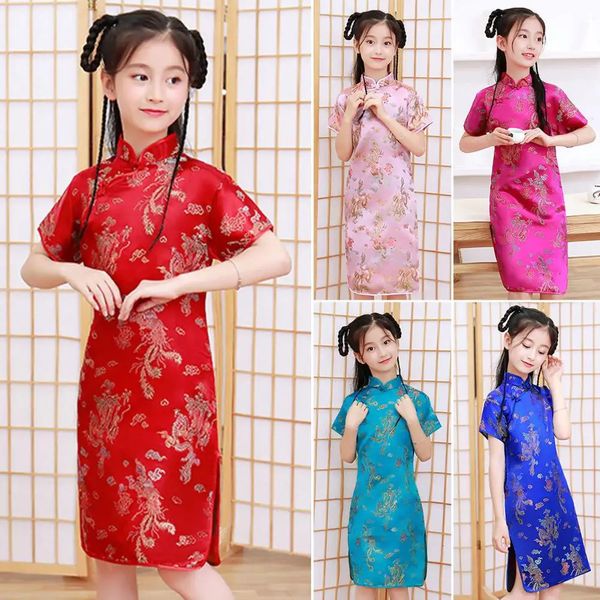 Robes de fille Robe d'été Style filles chinoises Qipao traditionnel chinois enfants Tang vêtements bébé vêtements 2312306