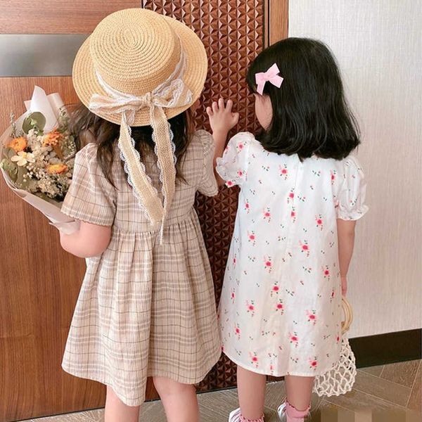 Vestidos de niña Verano Europeo Americano Moda Chicas Escuela Secundaria Niños Algodón Bordado Dulce Princesa Vestido Bebé Niños Niña Ropa