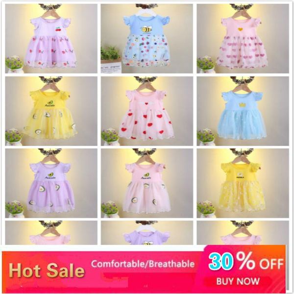 Robes de fille été fille vêtements enfants pour filles enfants bébé imprimé vêtements coréens robe de mariée princesse anniversaire enfant en bas âge