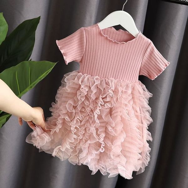 Vestidos de niña Verano Niñas Princesa Vestido Fiesta de cumpleaños Moda Niños Poncho Vestido Hilo Boda Algodón Ropa para niños Ropa para niños 230718