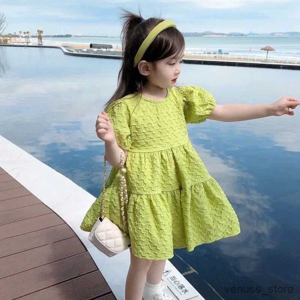 Vestidos de niña Verde verde lolita Child Girls Little Girling Vestido midi Midi Vestidos para adolescentes Princesa Princesa Sundress 6 años